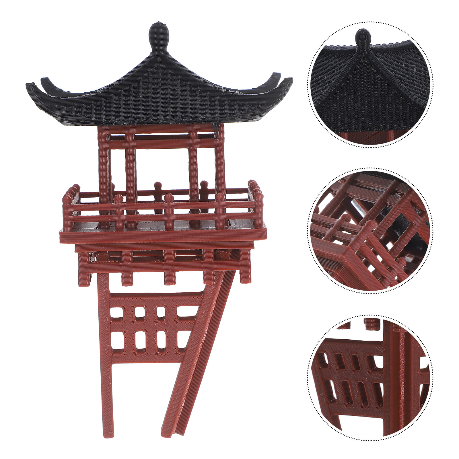 Bonsai Garden Design - Miniature Hexagon Pavilion Ornament Traditional Asian