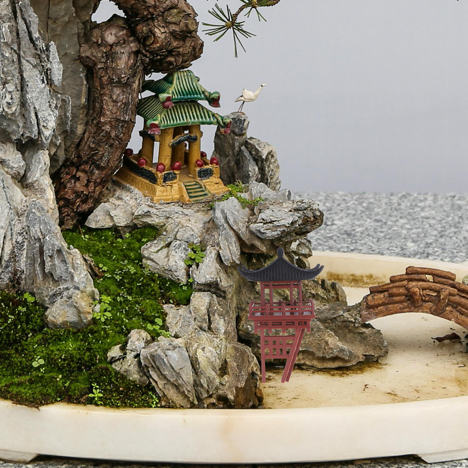 Miniature Hexagon Pavilion Orn - đánh giá và giá Bonsai Garden Design